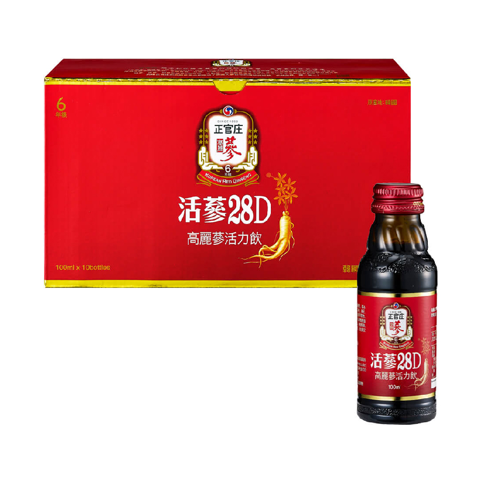 正官庄 活蔘28D高麗蔘活力飲禮盒(100mlX10瓶)