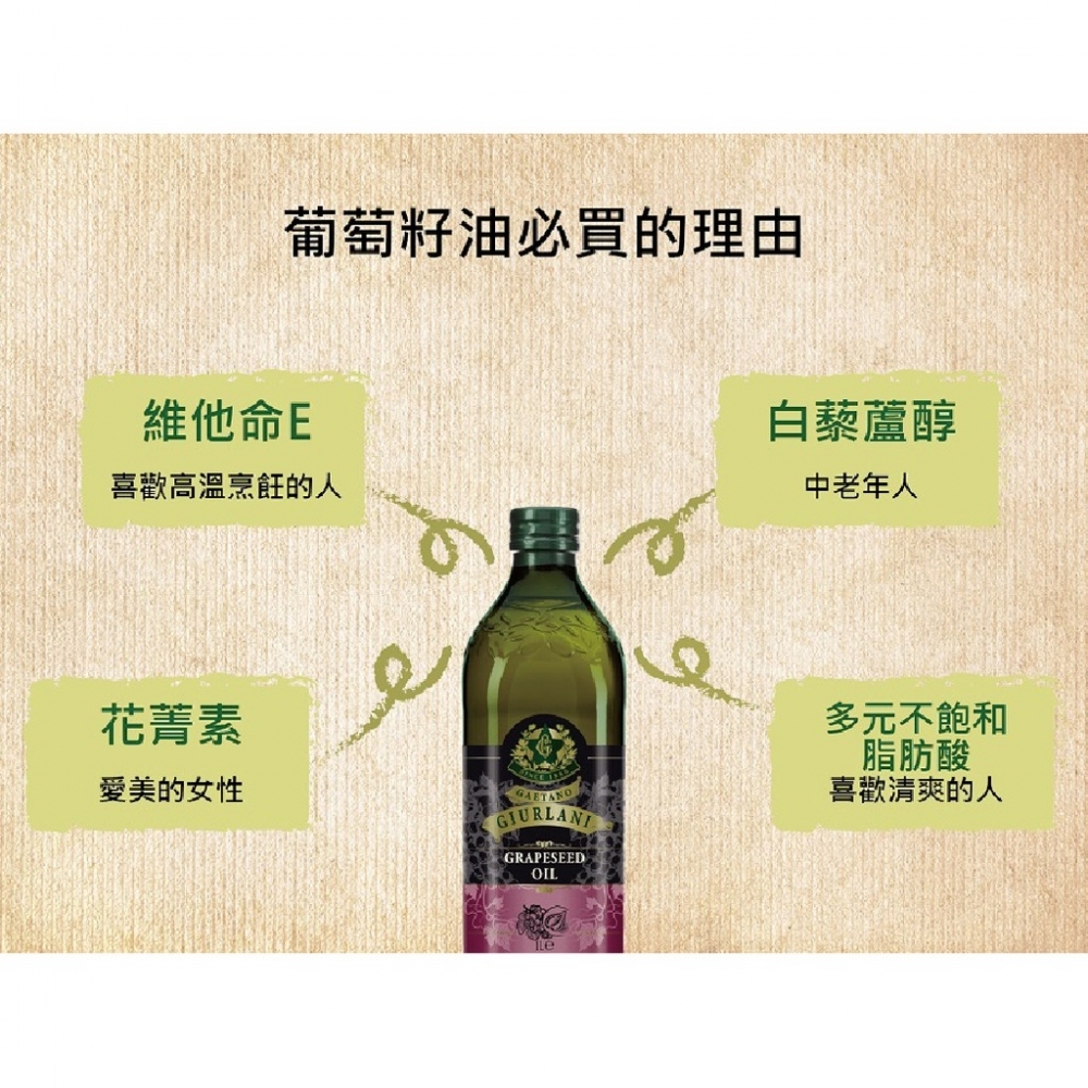 義大利Giurlani喬凡尼 純橄欖油1L+葡萄籽油1L+雙入禮盒盒子 過年禮盒 年節禮盒 新年禮盒