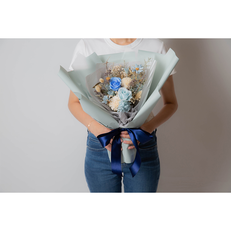 馬爾地夫天空藍 乾燥花束