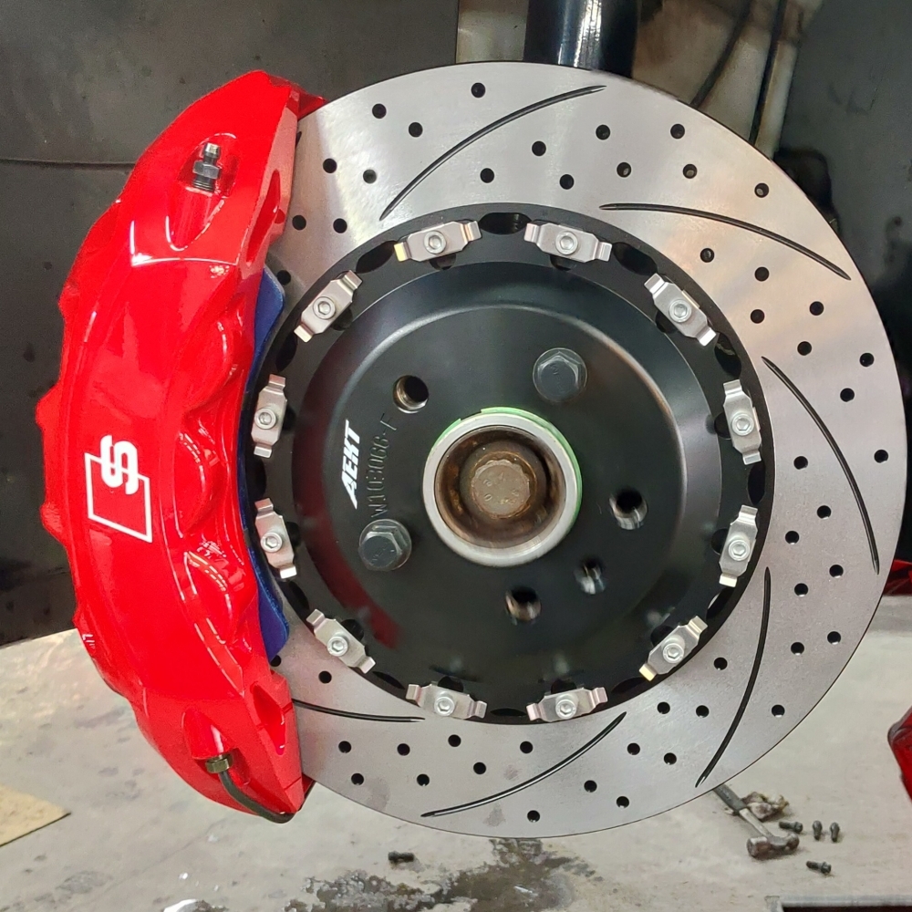 全新台製AEKT GT系列大六活塞卡鉗+全浮動380mm碟盤套組