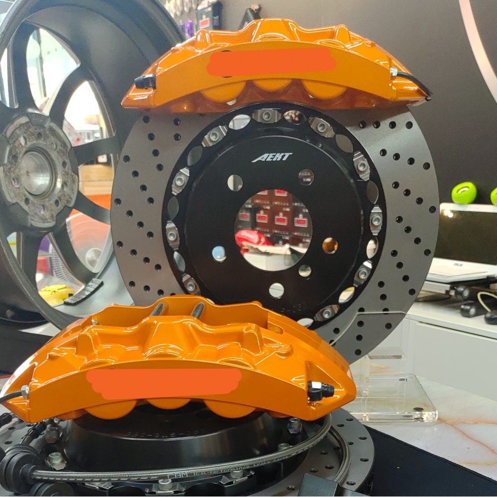 全新台製AEKT FT系列大六活塞卡鉗+全浮動330mm碟盤套組