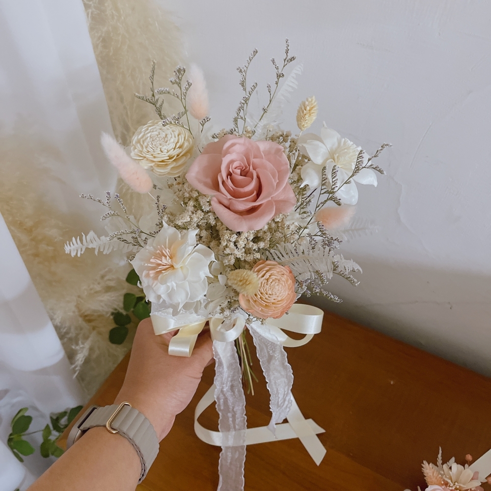 結婚登記小捧花（裸粉、紫色系）