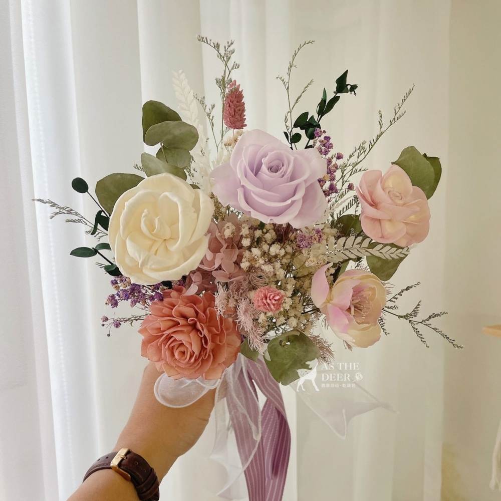 結婚登記小捧花（裸粉、紫色系）