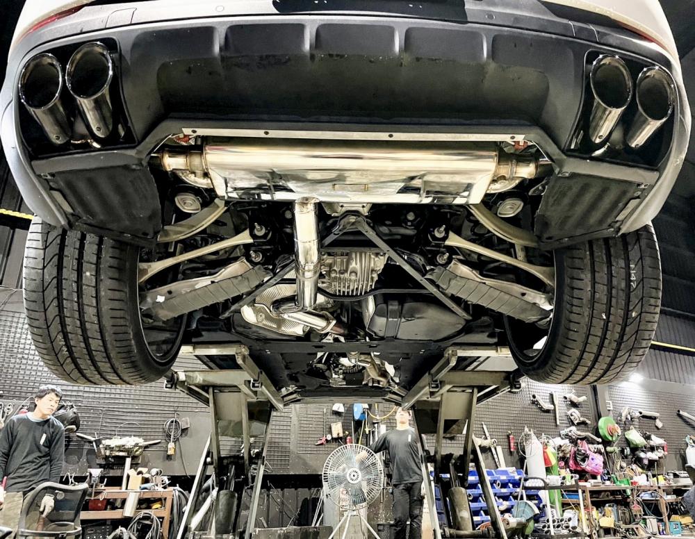 Porsche cayenne E3 中段直通尾段雙閥門