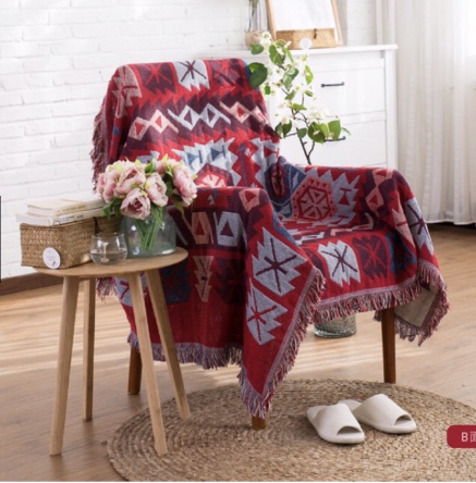 民族風編織毯 130*180cm 露營地墊 可水洗毯 雙層編織毯 沙發毯 歐風地毯 露營用品 露營美學