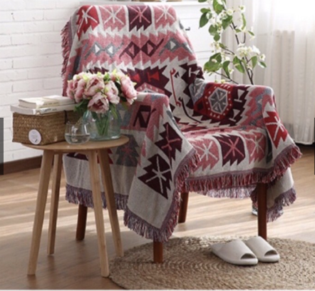 民族風編織毯 180*180cm 露營地墊 可水洗毯 雙層編織毯 沙發毯 歐風地毯 露營用品 露營美學