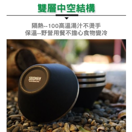 仙德曼SADOMA 雙層304不鏽鋼笠形碗(4入一組)附網袋