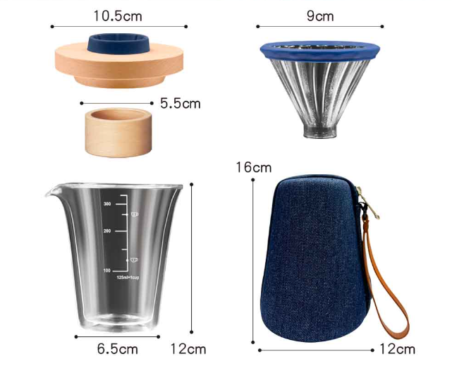 SADOMAIN 仙德曼 櫸木雙層玻璃濾杯旅組 咖啡杯