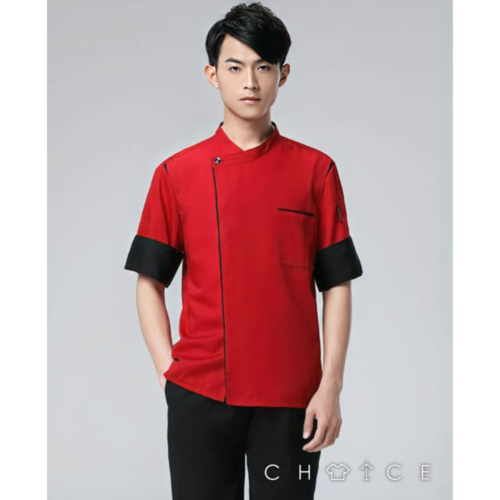 短袖廚師服(隱藏釦款)