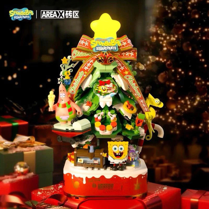 Areax磚區聖誕樹積木八音盒