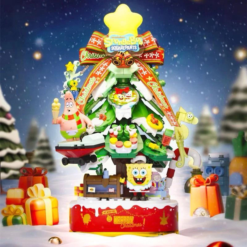 Areax磚區聖誕樹積木八音盒