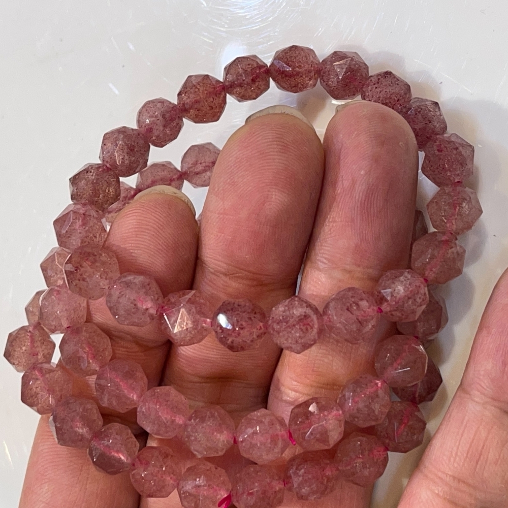 切角手鏈草莓晶