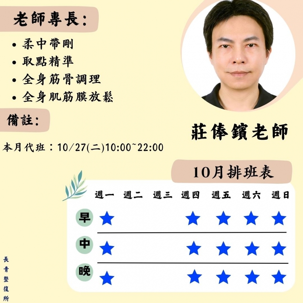 莊俸鑌 整復師