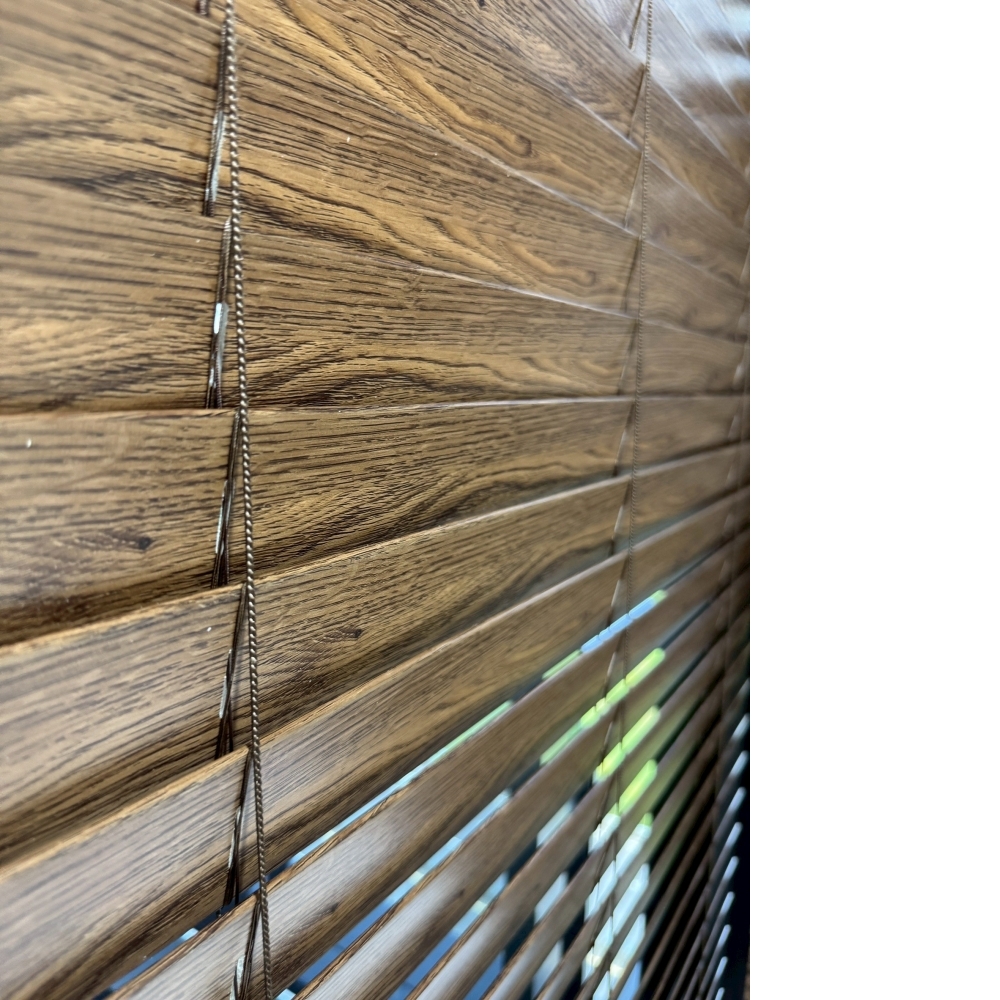 50mm咖啡色深棕色印刷木紋仿木百葉