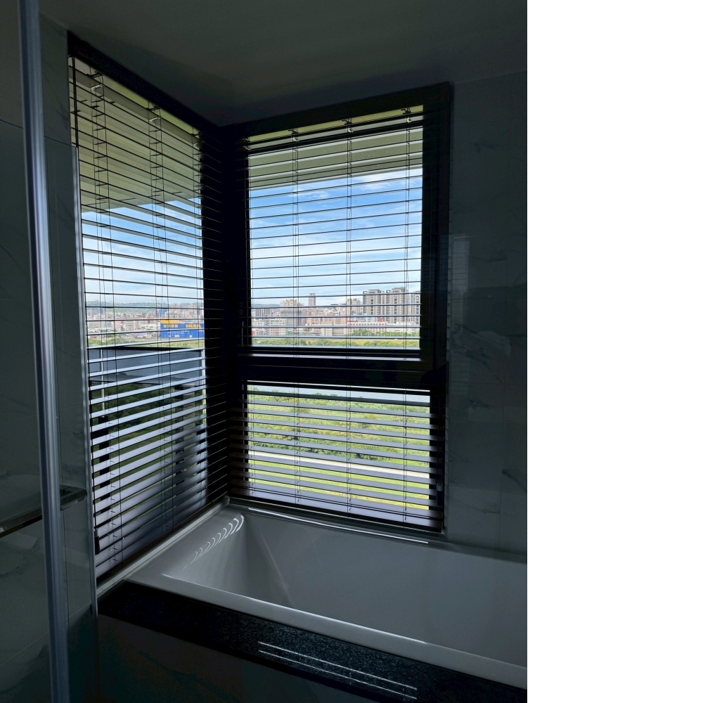 50mm咖啡色深棕色印刷木紋仿木百葉