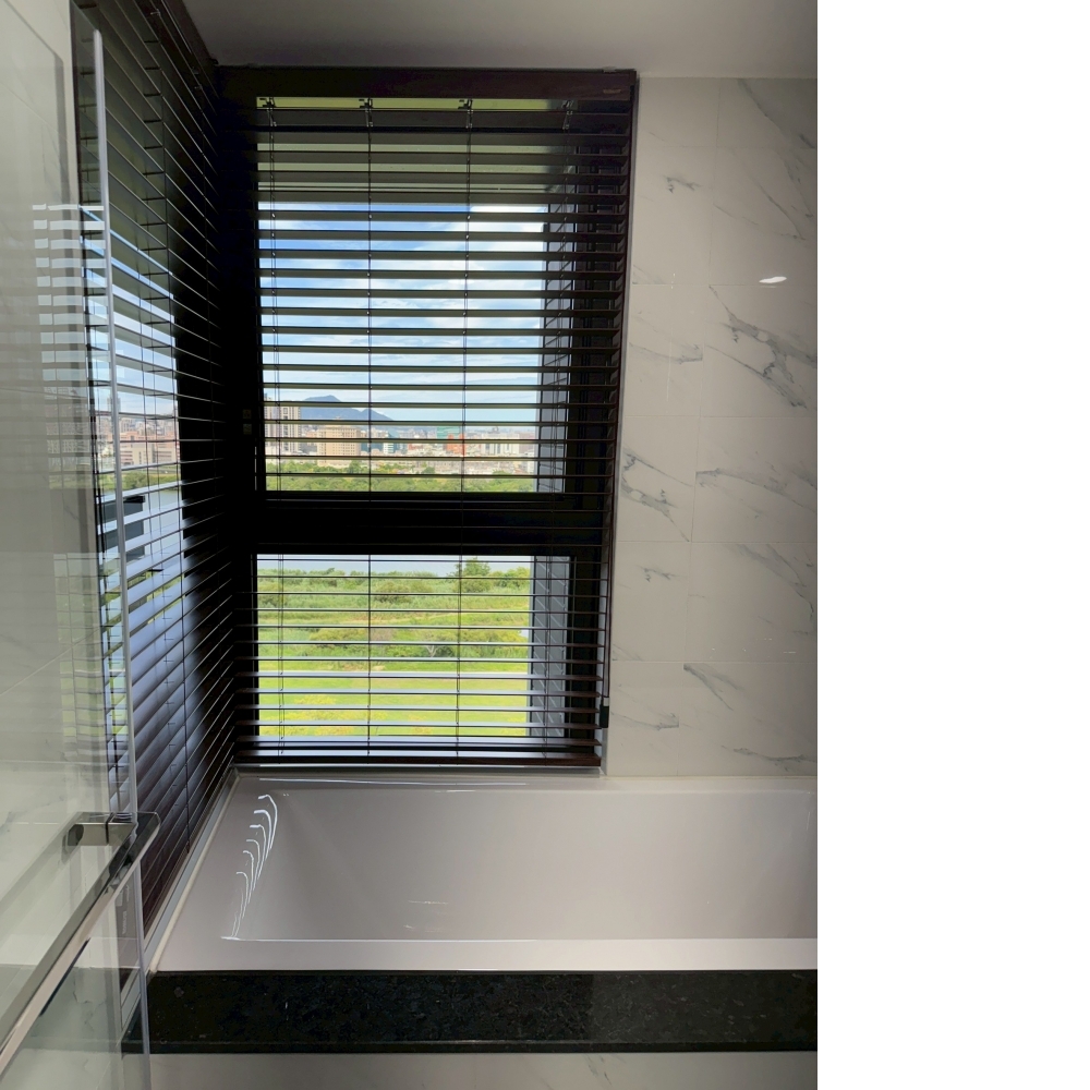 50mm咖啡色深棕色印刷木紋仿木百葉