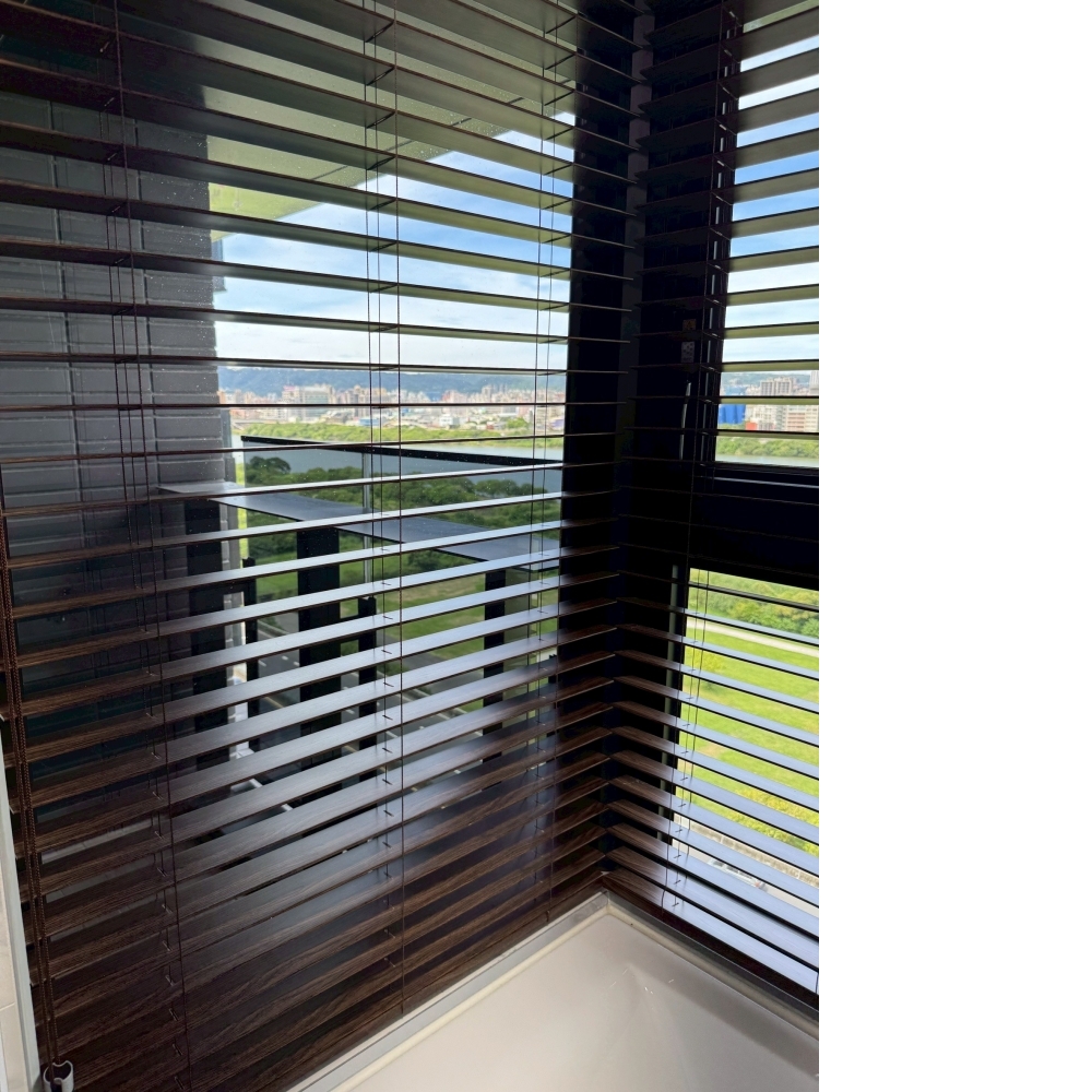 50mm咖啡色深棕色印刷木紋仿木百葉