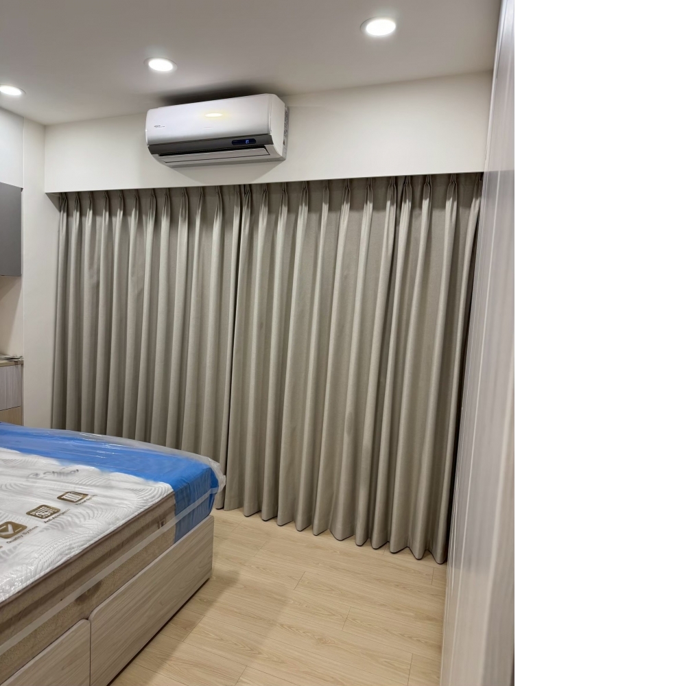 奶白色麻感全遮光科技無縫布