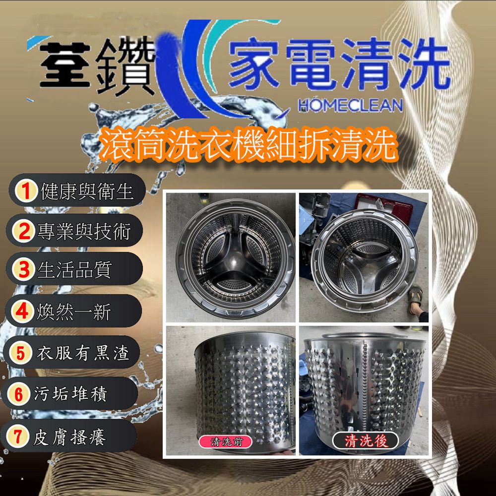 東元滾筒洗衣機細拆清洗