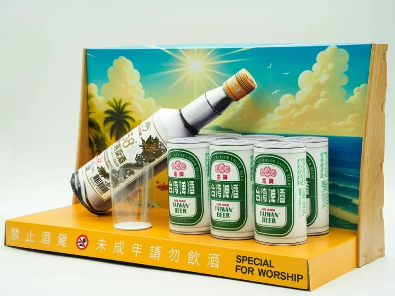 紙紮金牌高粱禮盒 高粱酒 啤酒