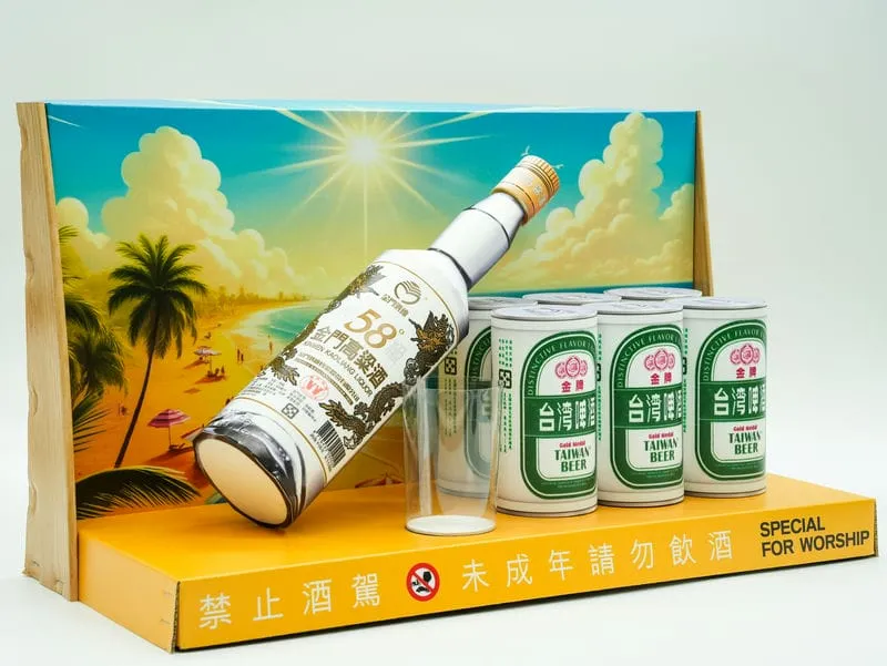 紙紮金牌高粱禮盒 高粱酒 啤酒