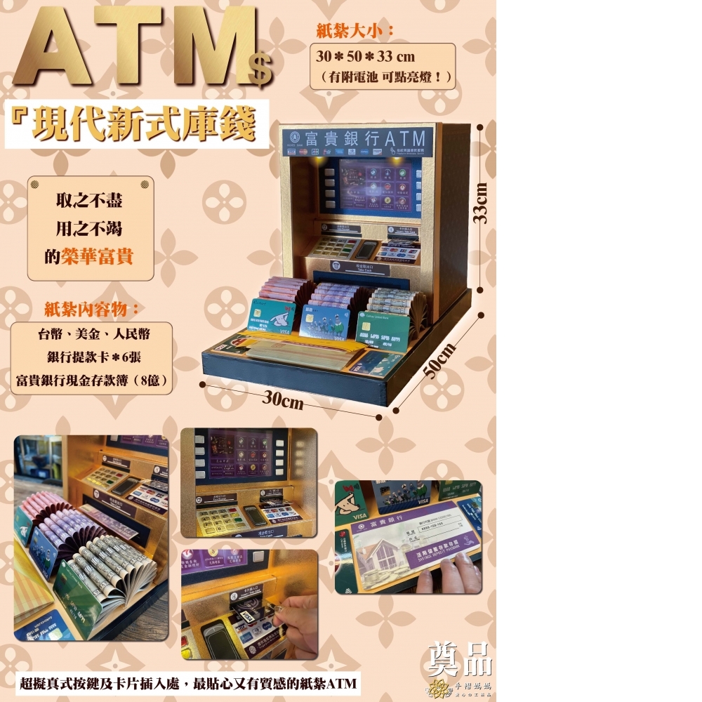 紙紮 ATM 提款機 LV 現代新式庫錢 