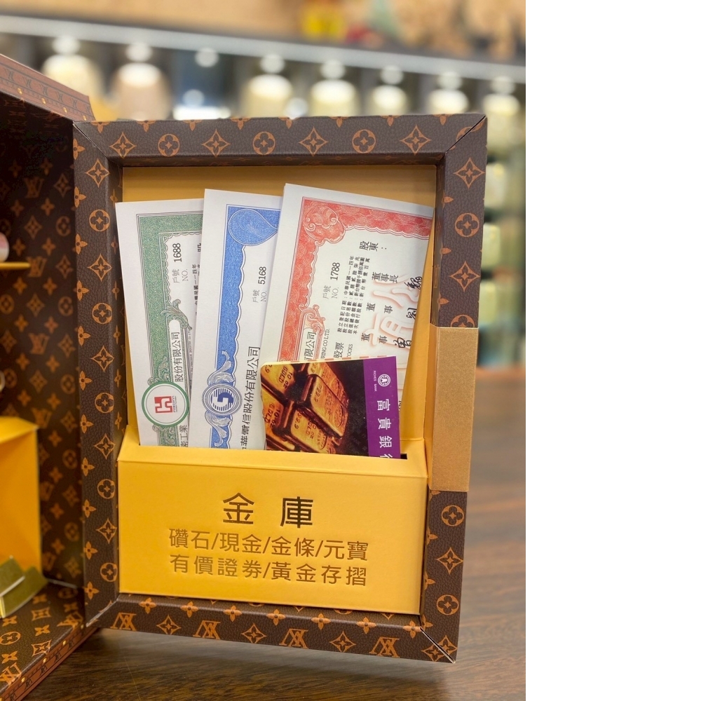 紙紮 LV金庫 保險櫃 元寶 金條 鑽石