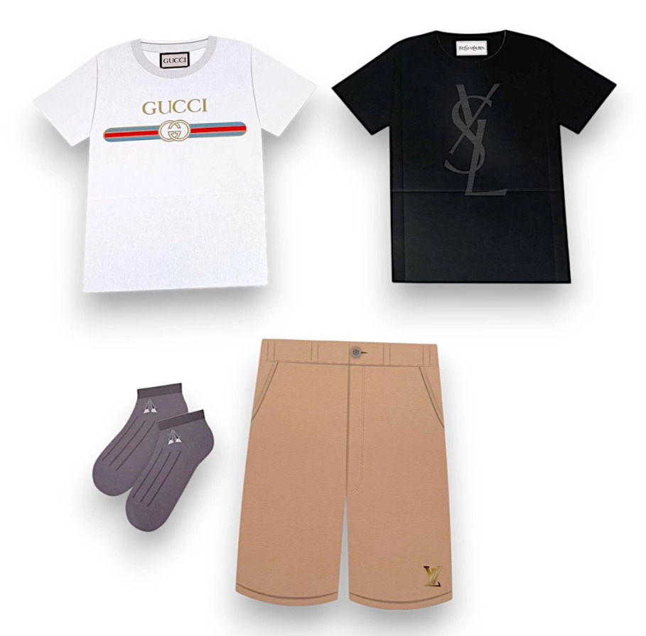 紙紮短袖夏季服飾套裝-男款
