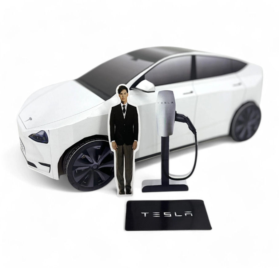 紙紮特斯拉 Tesla Model Y -運動白