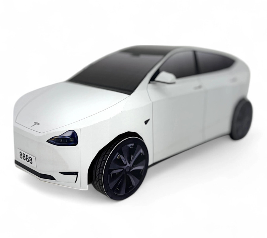 紙紮特斯拉 Tesla Model Y -運動白