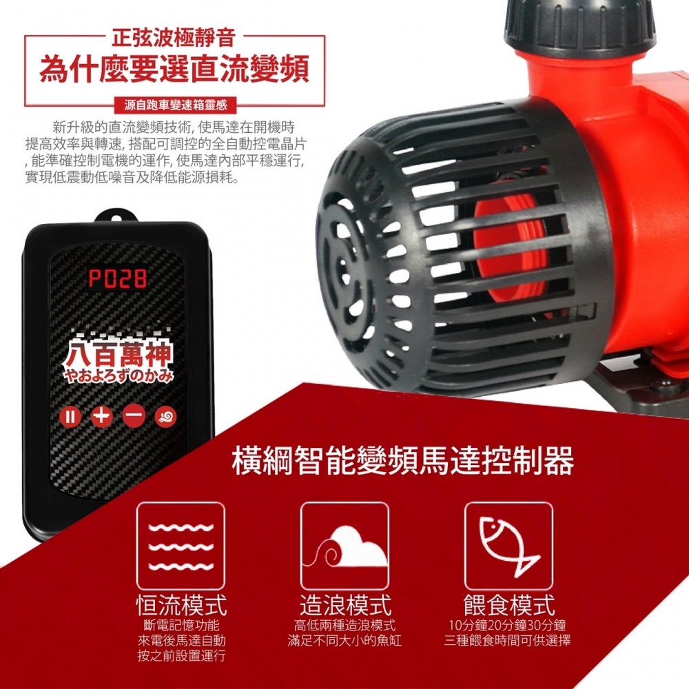 八百萬神變頻馬達 8000L/H 