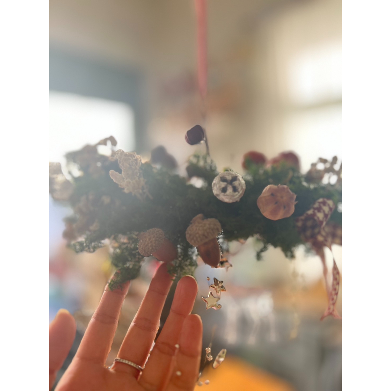 永生花 懸吊雪松聖誕花圈