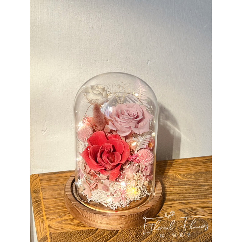 Ethereal flower永生玫瑰玻璃花盅