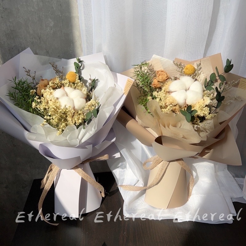 Ethereal flower棉花花束 韓系乾燥花束