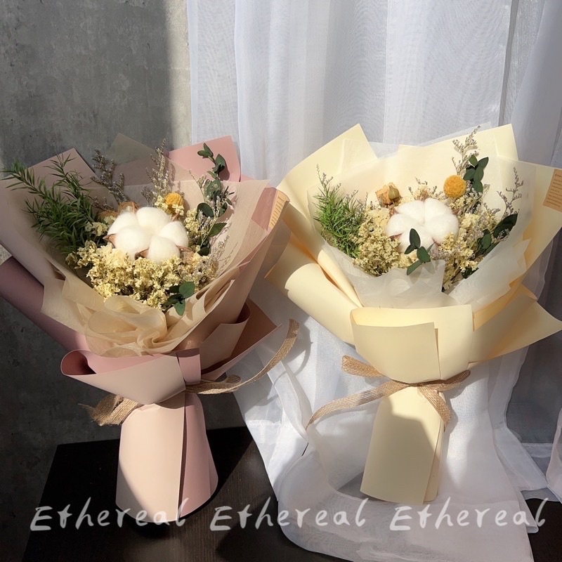 Ethereal flower棉花花束 韓系乾燥花束