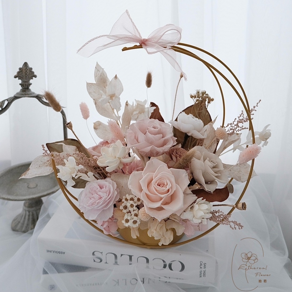 Ethereal Flower 輕柔奶茶 開幕花禮 入厝花禮 喬遷花禮 永生花禮