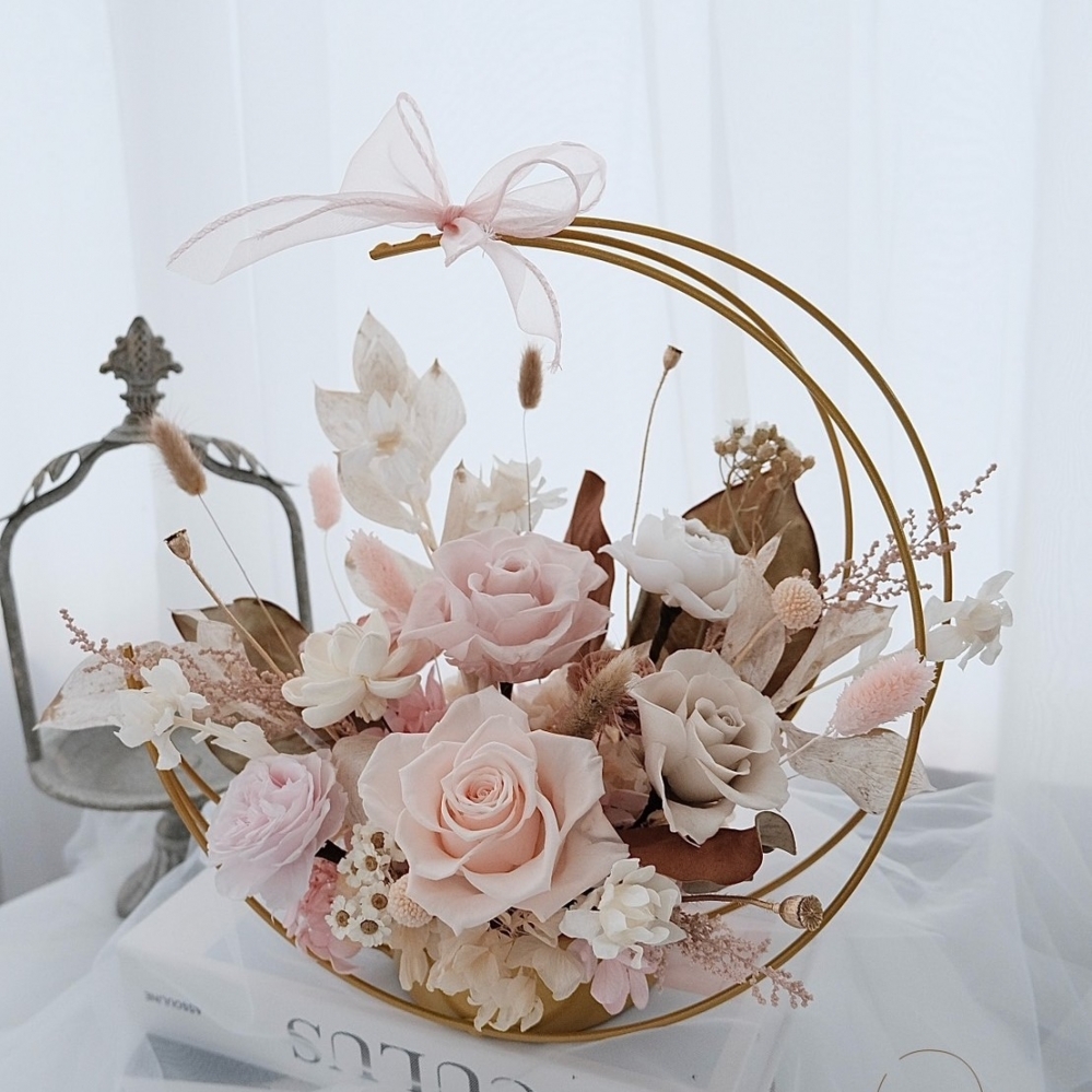 Ethereal Flower 輕柔奶茶 開幕花禮 入厝花禮 喬遷花禮 永生花禮