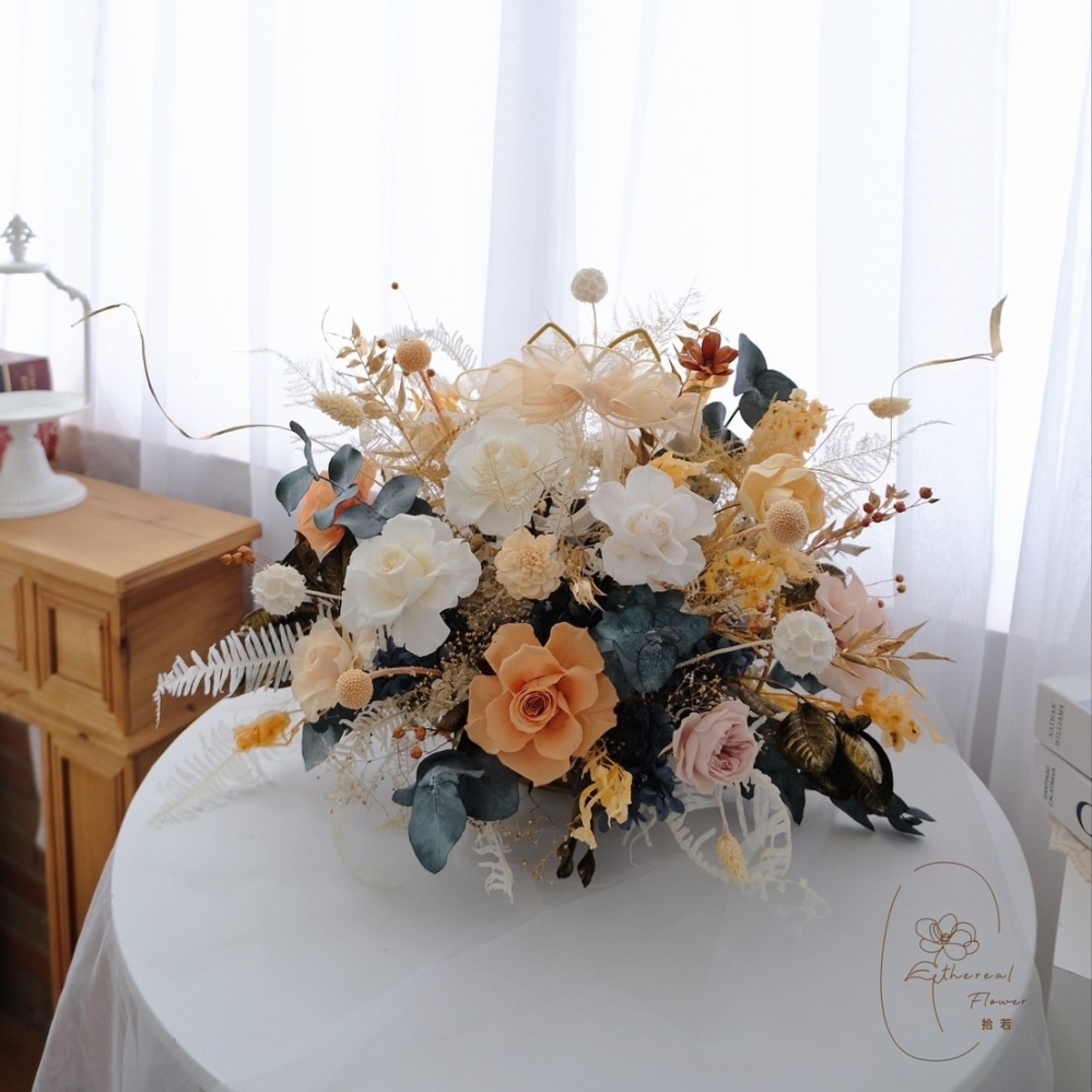Ethereal Flowers 秋日暖光 特大型永生桌花