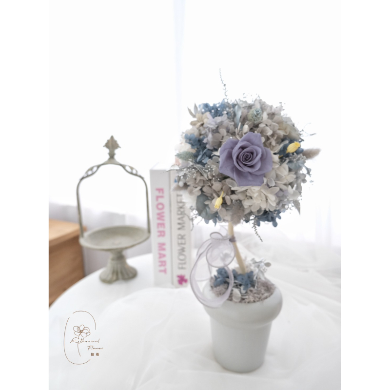 Ethereal flower 靜謐花樹 永生花球樹 永生花球 花圈 開幕花禮 生命之樹 永生花裝飾