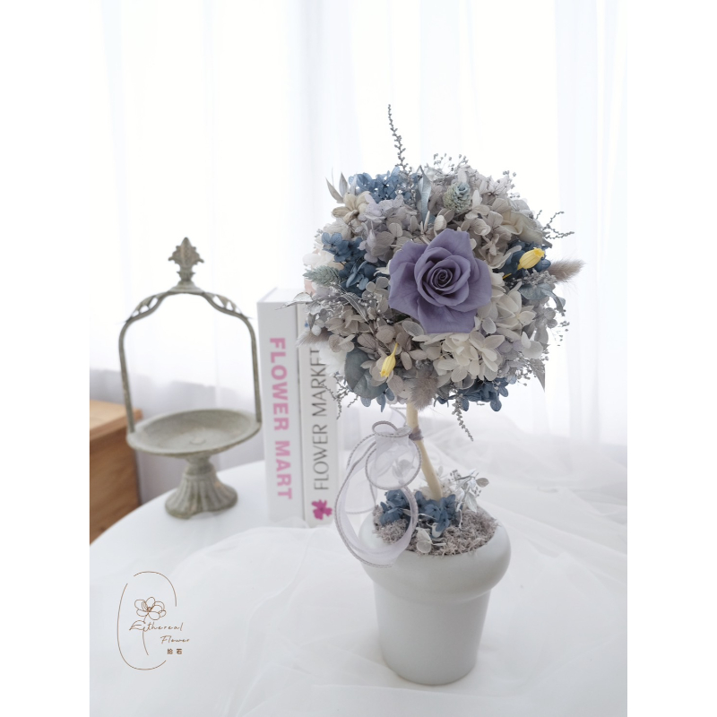 Ethereal flower 靜謐花樹 永生花球樹 永生花球 花圈 開幕花禮 生命之樹 永生花裝飾