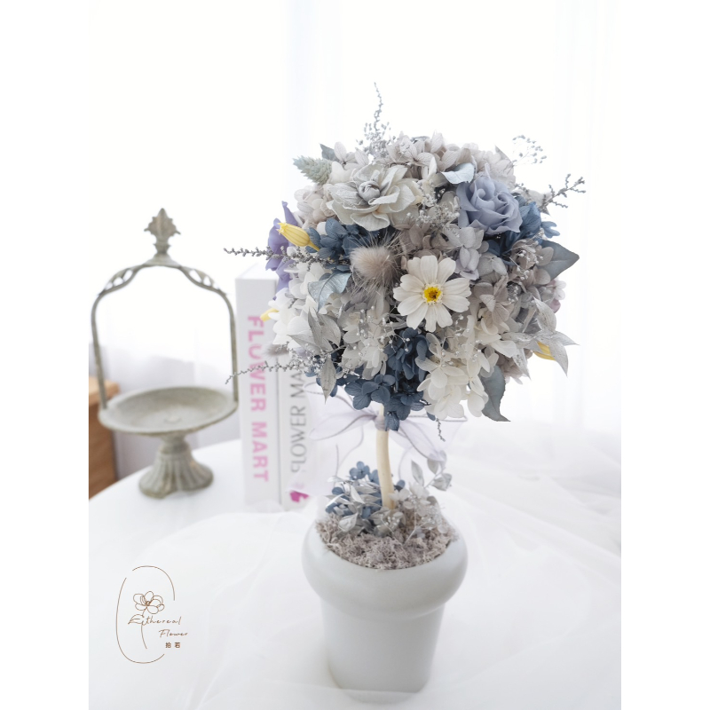Ethereal flower 靜謐花樹 永生花球樹 永生花球 花圈 開幕花禮 生命之樹 永生花裝飾
