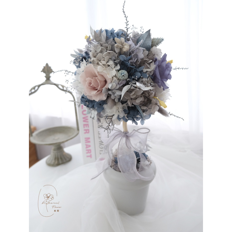 Ethereal flower 靜謐花樹 永生花球樹 永生花球 花圈 開幕花禮 生命之樹 永生花裝飾