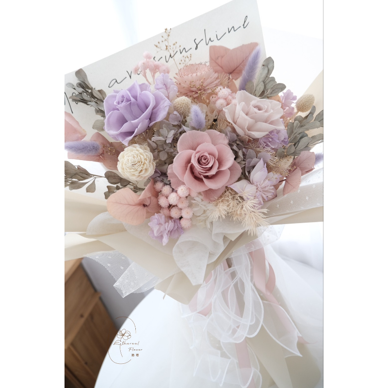 Ethereal Flowers 紫紗暮語 永生玫瑰花束