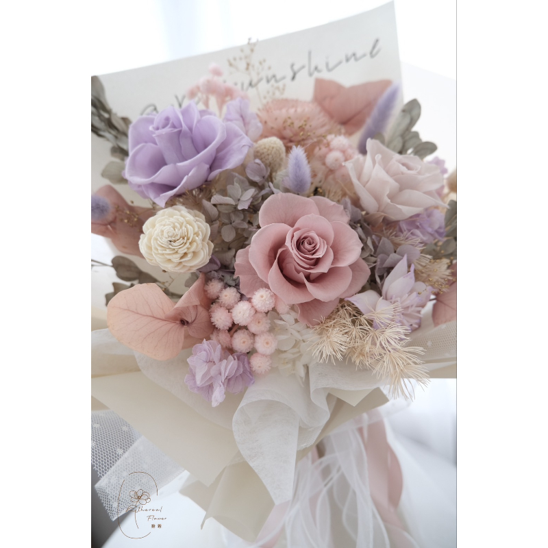 Ethereal Flowers 紫紗暮語 永生玫瑰花束