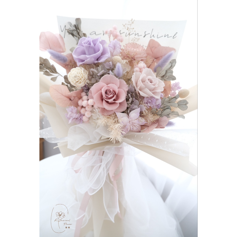 Ethereal Flowers 紫紗暮語 永生玫瑰花束