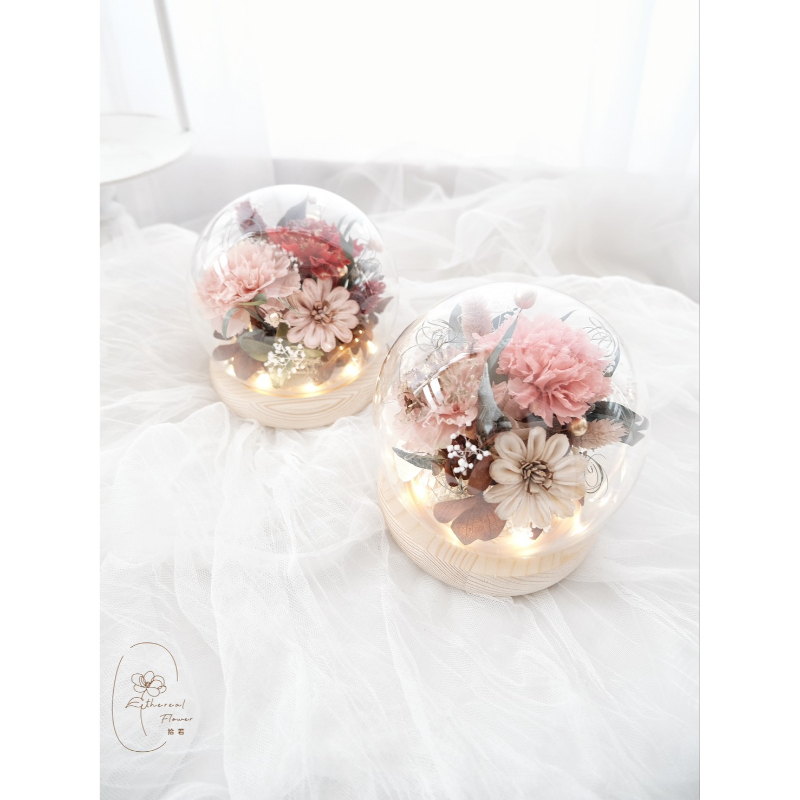母親節限定｜永生康乃馨玻璃花 Light of Mom｜暖光時光系列