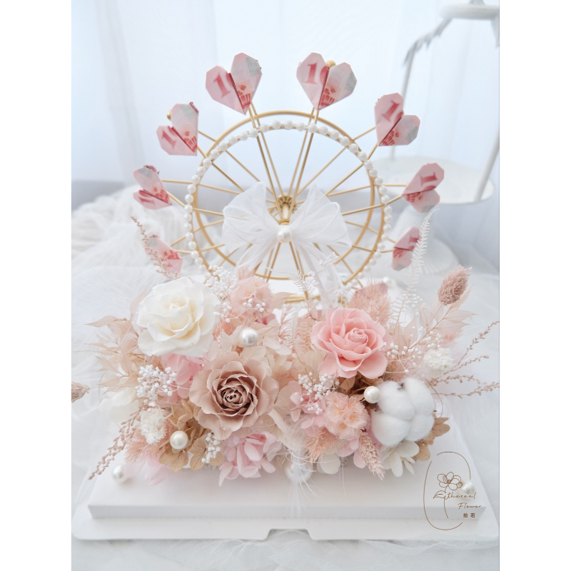 奶茶時光 | Milk Tea Moment｜永生花鈔票摩天輪｜奶茶色系