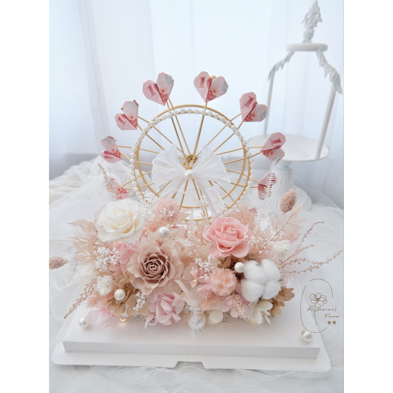 奶茶時光 | Milk Tea Moment｜永生花鈔票摩天輪｜奶茶色系