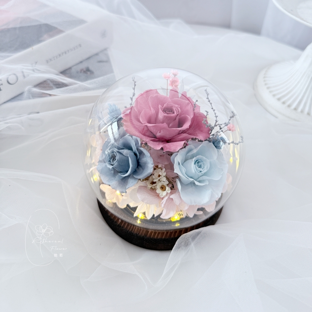 Ethereal flower永生玫瑰玻璃花盅
