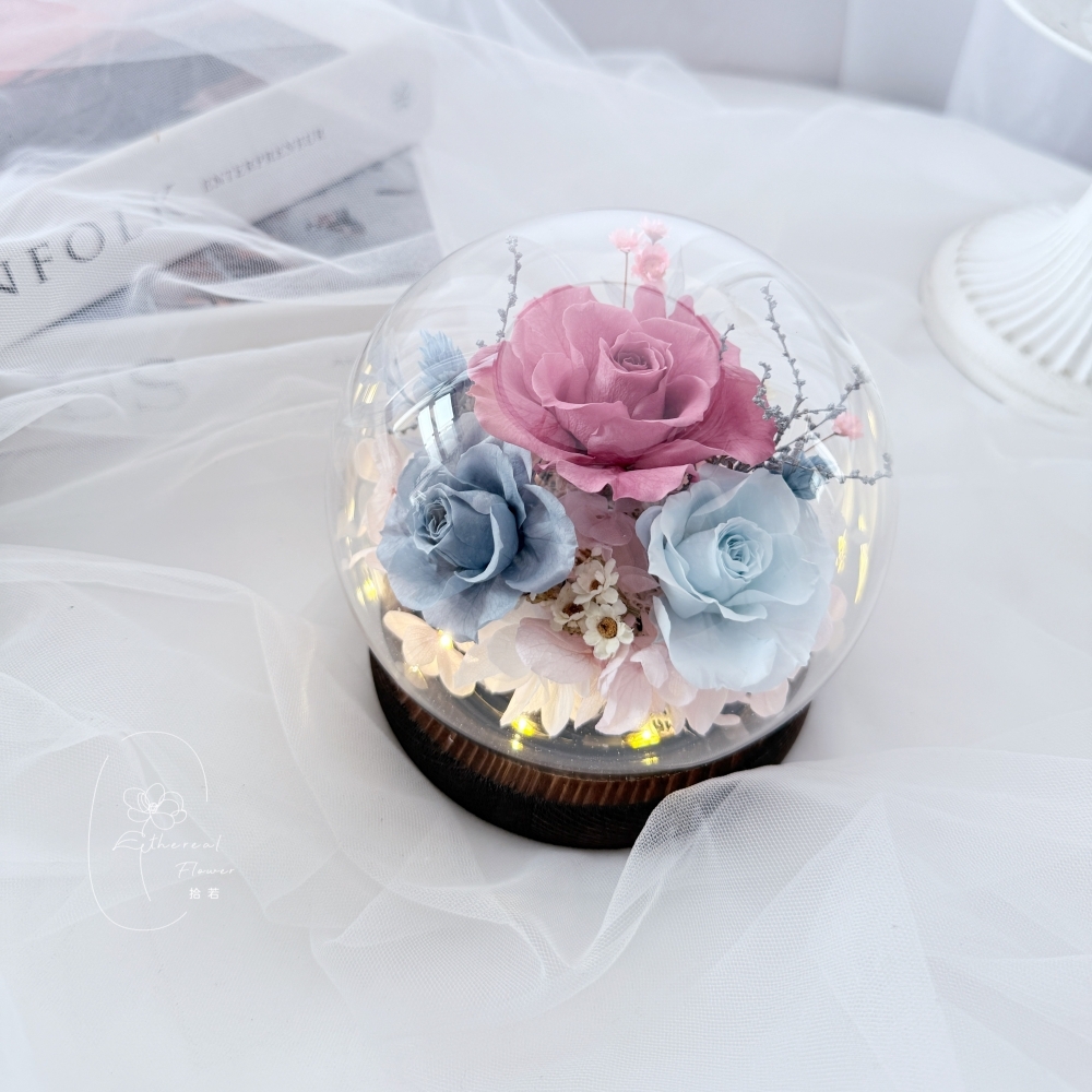 Ethereal flower永生玫瑰玻璃花盅